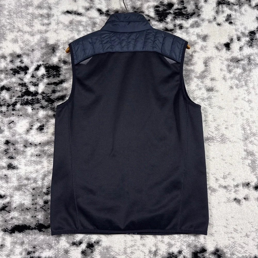 Eddie Bauer Puffer‎ Vest Mens Small Navy Blue Quilted Insulated Full Zip Gorp